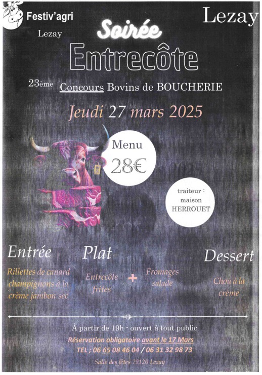 Affiche Concours bovins Lezay mars 2025